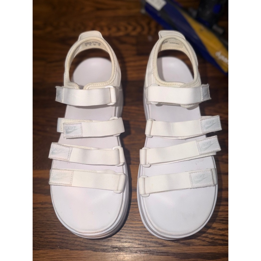 Nike Icon Classic Sandals Women 10 White Good Platform Strappy DH0224-100
